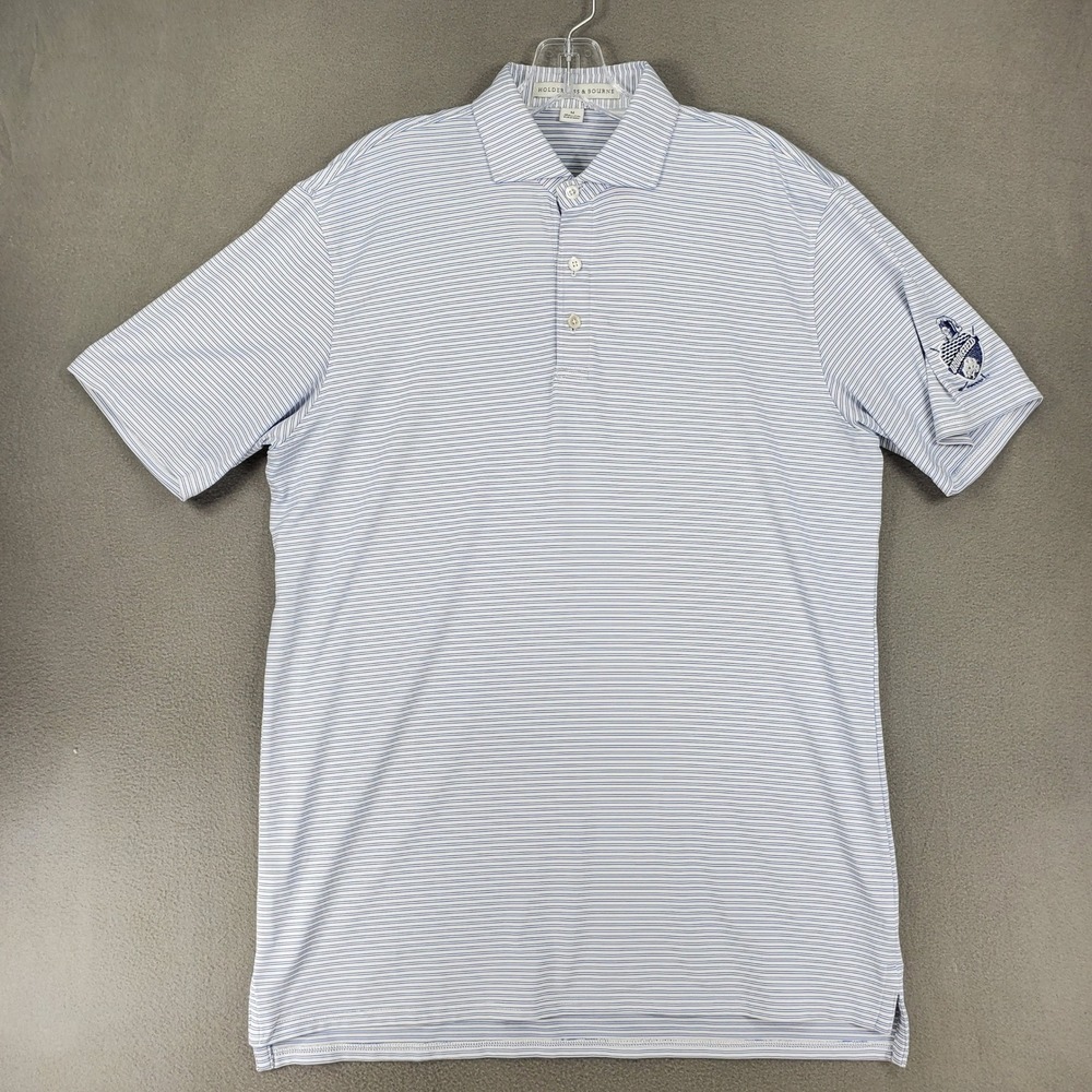 Holderness & Bourne Polo Mens M White Navy Striped Performance The Campbell Golf